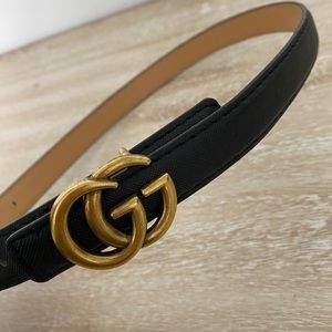 Designer-inspired Double G Black Belt